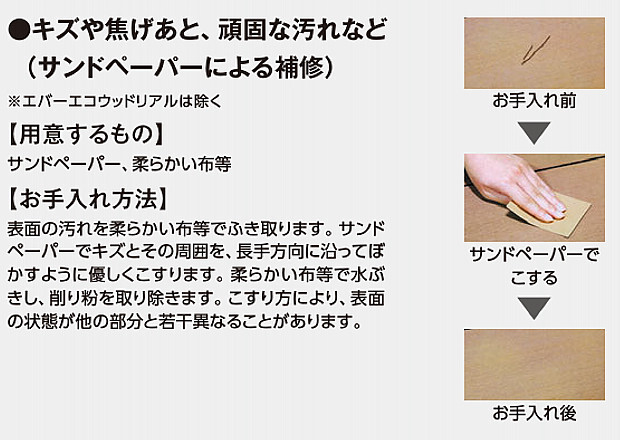 エバーエコウッドお手入れ