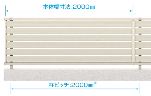 シンプレオフェンス柱・本体幅