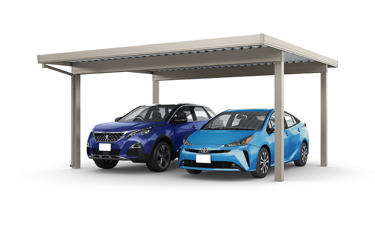 カーポートST2台用4本柱【耐積雪150cm】