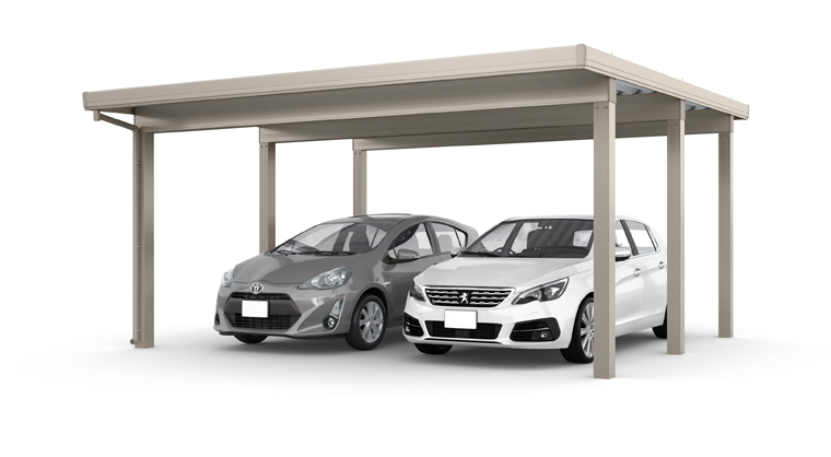 カーポートST2台用耐積雪150cm6本柱